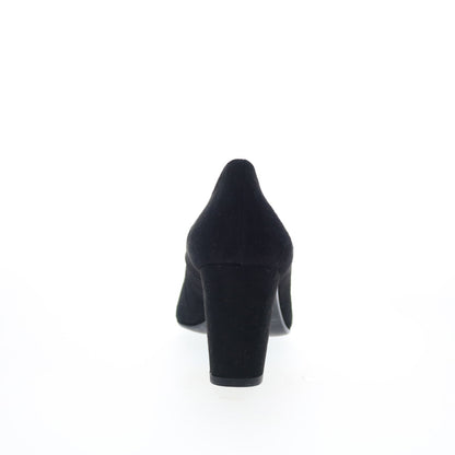Via Studio Camoscio Pelle VIA 4 Womens Black Suede Slip On Pumps Heels Shoes