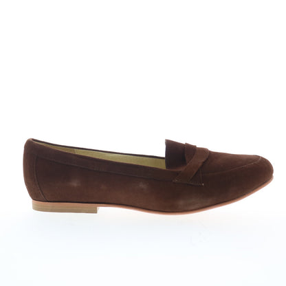 Hitchcock Alice W215-68 Womens Brown Extra Wide 4E Suede Loafer Flats Shoes