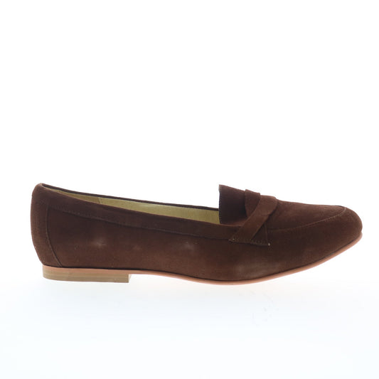 Hitchcock Alice W215-68 Womens Brown Extra Wide 4E Suede Loafer Flats Shoes