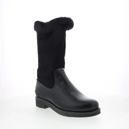 Pajar Amarillo 57948 Womens Black Leather Zipper Mid Calf Boots