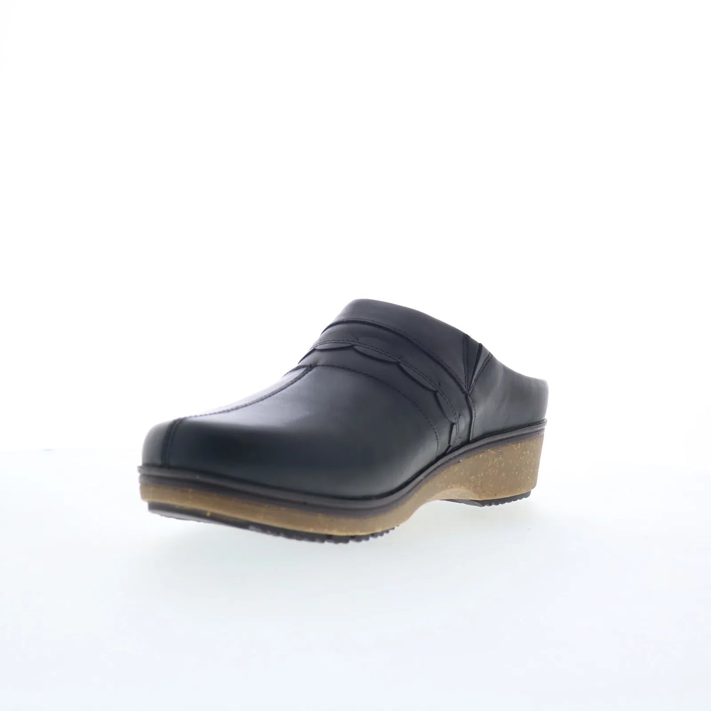 Softwalk Amber 3.0 S2301-001 Womens Black Leather Slip On Clog Flats Shoes