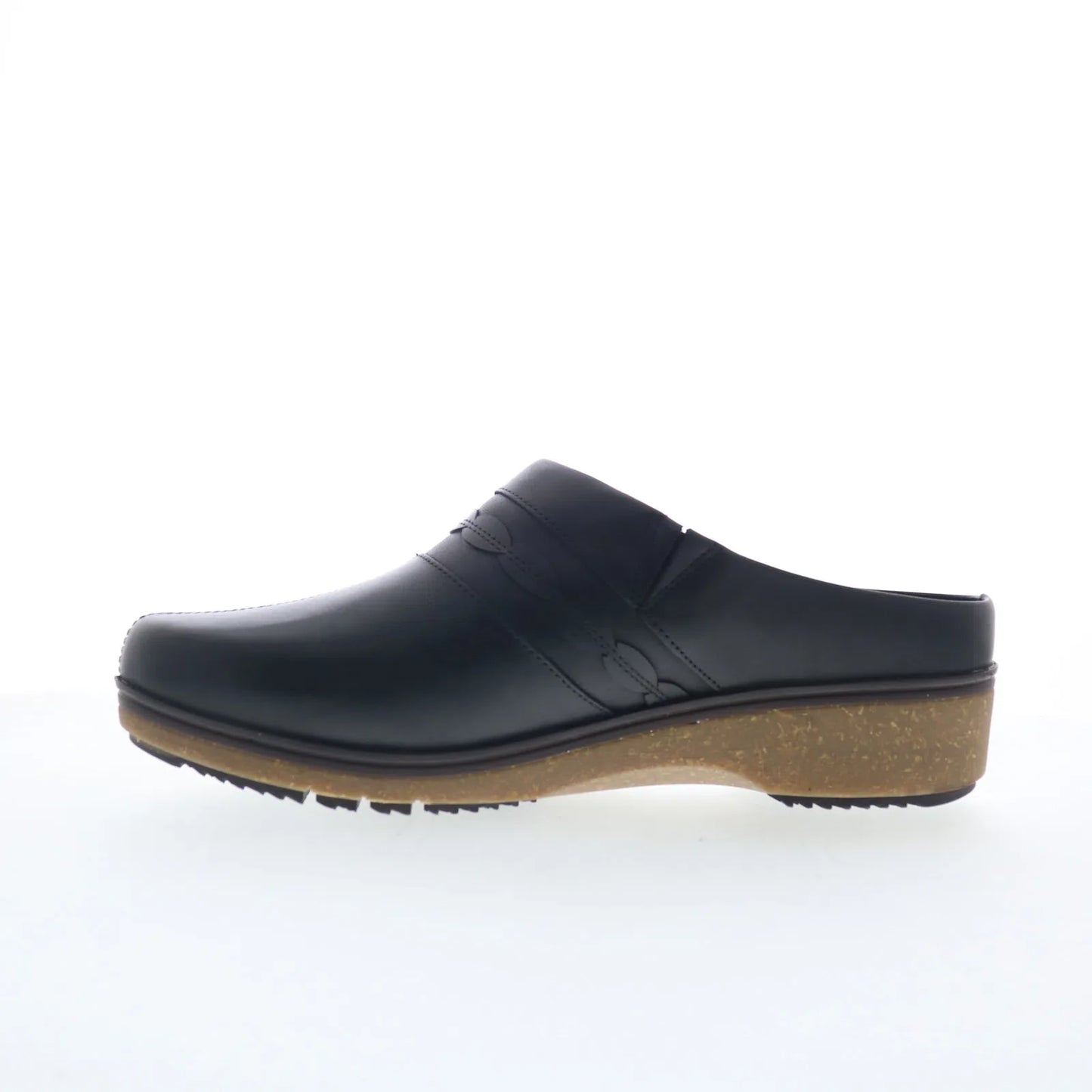 Softwalk Amber 3.0 S2301-001 Womens Black Leather Slip On Clog Flats Shoes