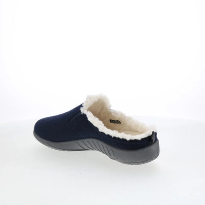 Spenco Ashton Wool Slide SP1048NVY Womens Blue Suede Clogs Slippers Shoes