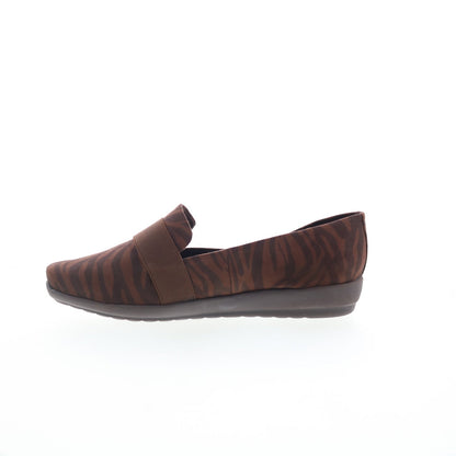 Easy Spirit Audrey 2 SEAUDREY2 Womens Brown Wide Canvas Loafer Flats Shoes
