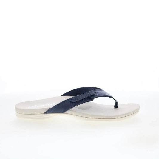 Spenco Ava SP1137PEA Womens Blue Leather Slip On Flip-Flops Sandals Shoes