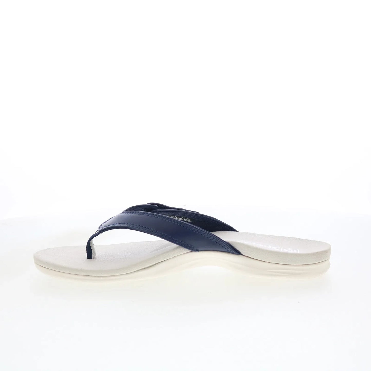 Spenco Ava SP1137PEA Womens Blue Leather Slip On Flip-Flops Sandals Shoes