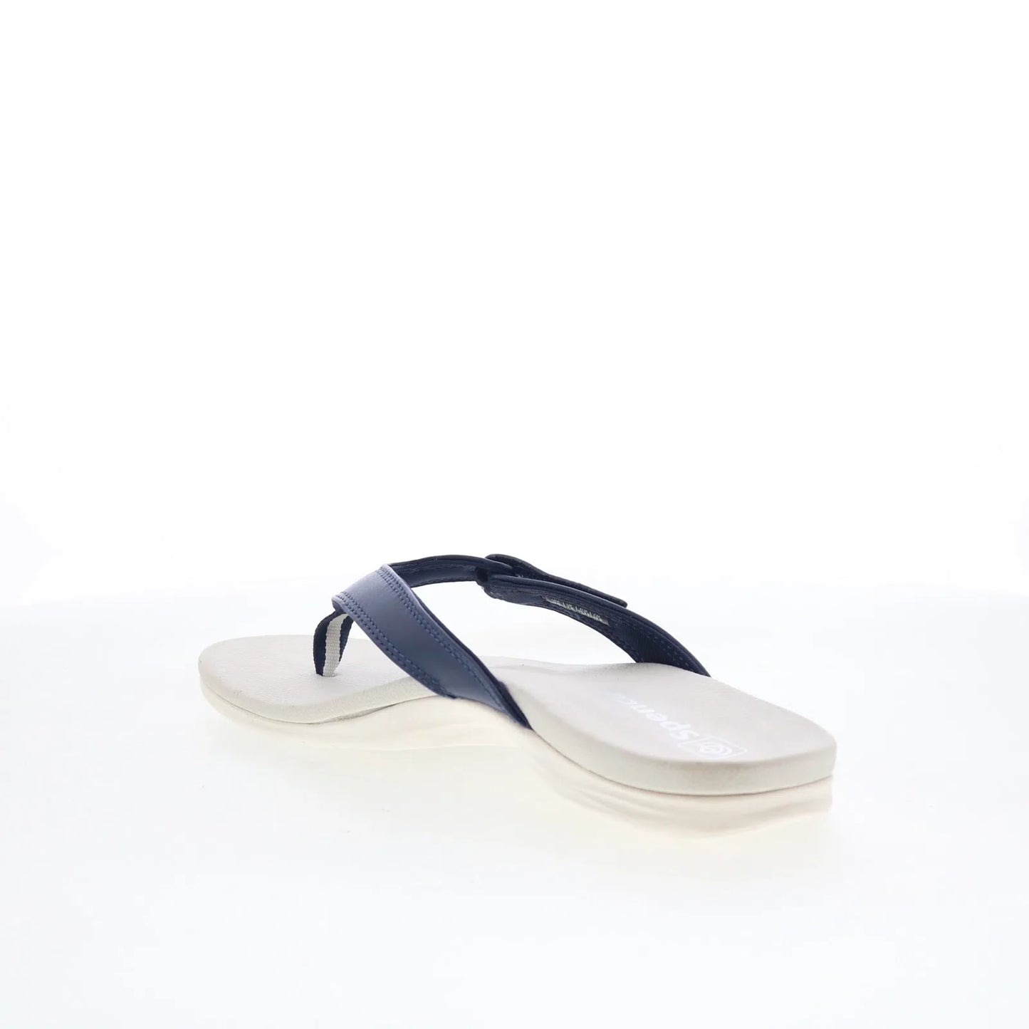 Spenco Ava SP1137PEA Womens Blue Leather Slip On Flip-Flops Sandals Shoes