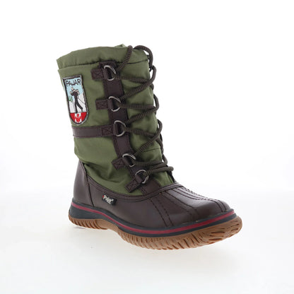 Pajar Aviva PDPAB00190.01 Womens Green Synthetic Lace Up Casual Dress Boots