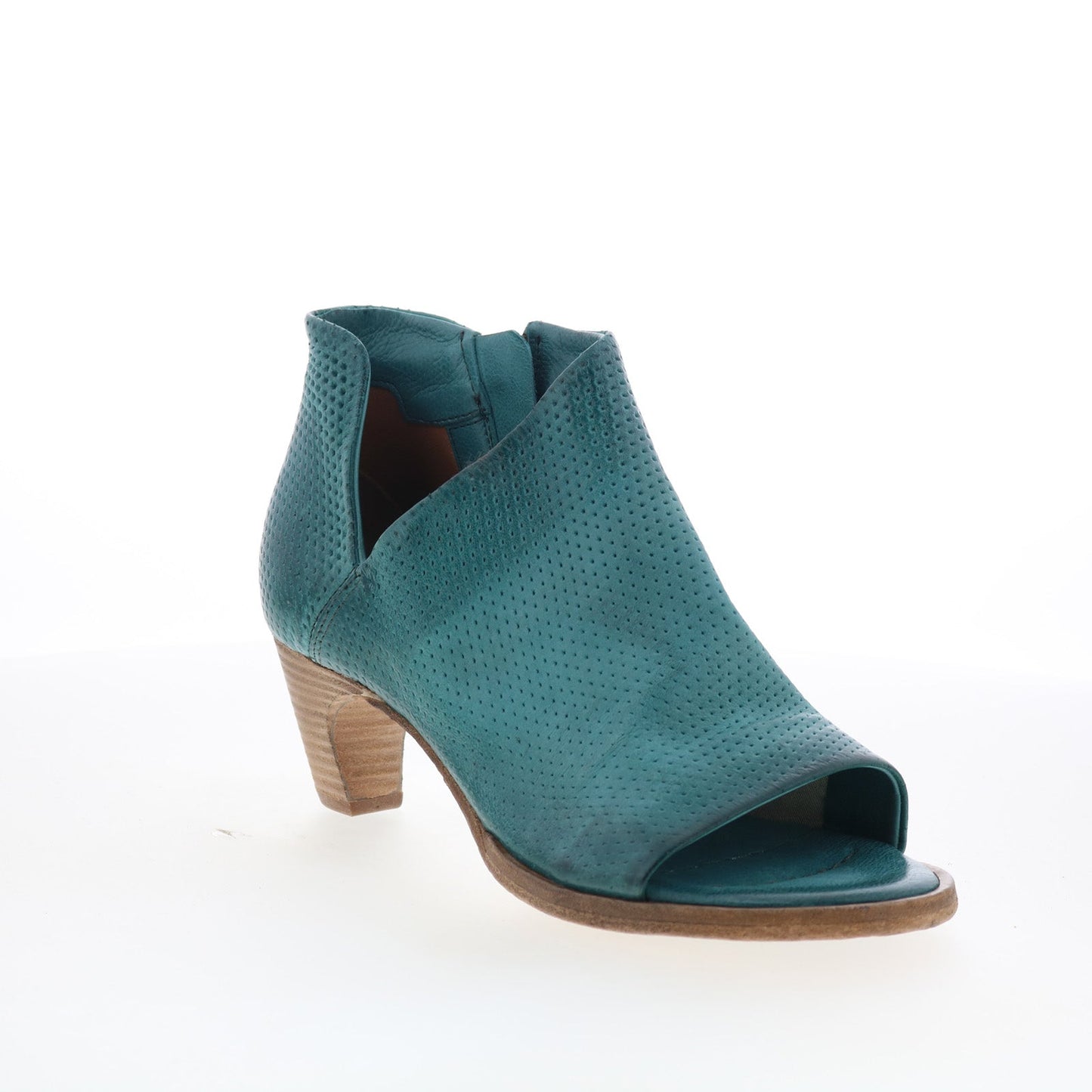 A.S. 98 Bakari Womens Green Leather Zipper Heeled Sandals Shoes