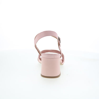 Miz Mooz Bela Womens Pink Leather Hook & Loop Heeled Sandals Shoes