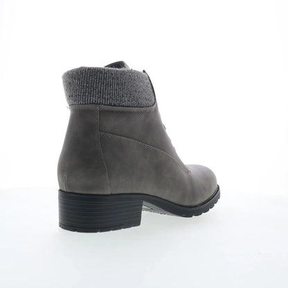 Trotters Bellamy T2350-075 Womens Gray Leather Ankle & Booties Boots