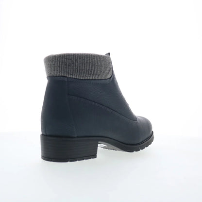 Trotters Bellamy T2350-400 Womens Blue Leather Ankle & Booties Boots