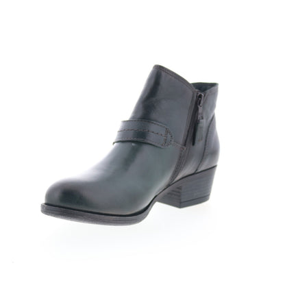 Miz Mooz Bennet Womens Black Leather Zipper Ankle & Booties Boots