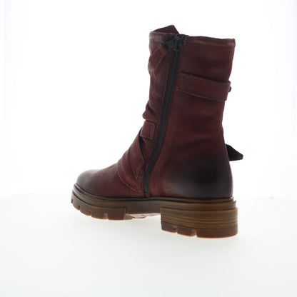 Miz Mooz Biggs Womens Red Leather Zipper Casual Dress Boots