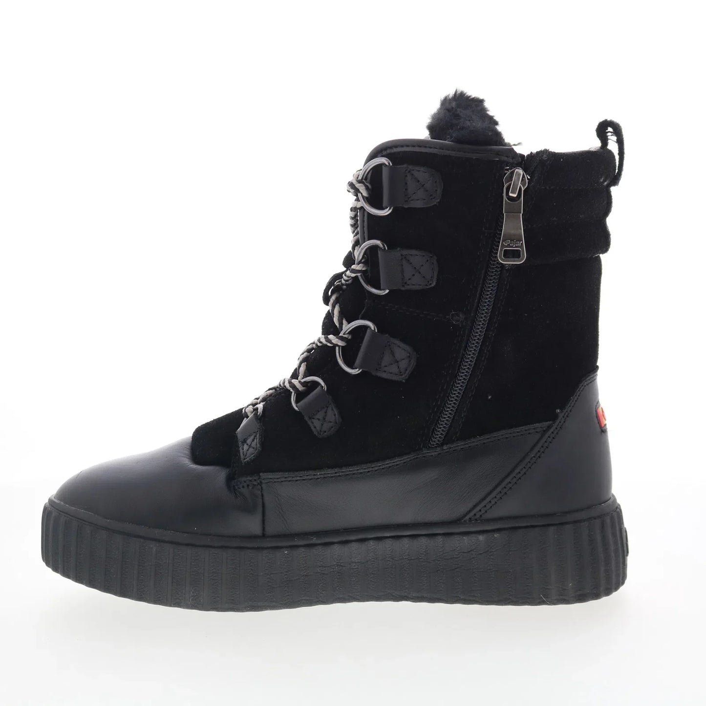 Pajar Cade 79745 Womens Black Leather Lace Up Ankle & Booties Boots
