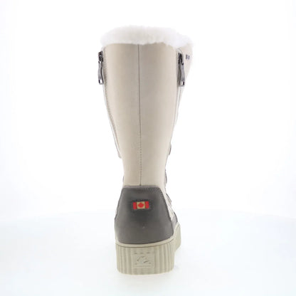 Pajar Caityn 57659 Womens Beige Suede Zipper Mid Calf Boots