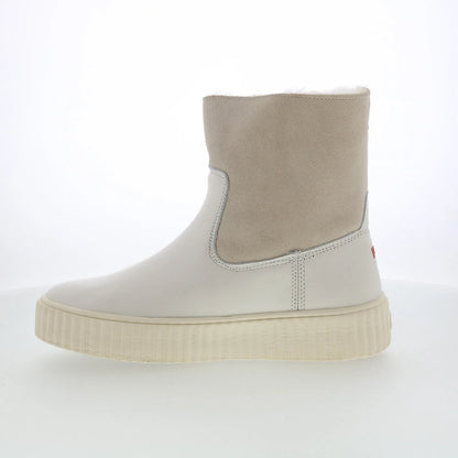 Pajar Caline 78304 Womens White Leather Slip On Ankle & Booties Boots