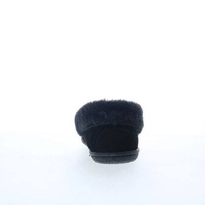 Minnetonka Camp Collar Moc 40799 Womens Black Suede Moccasin Slippers Shoes