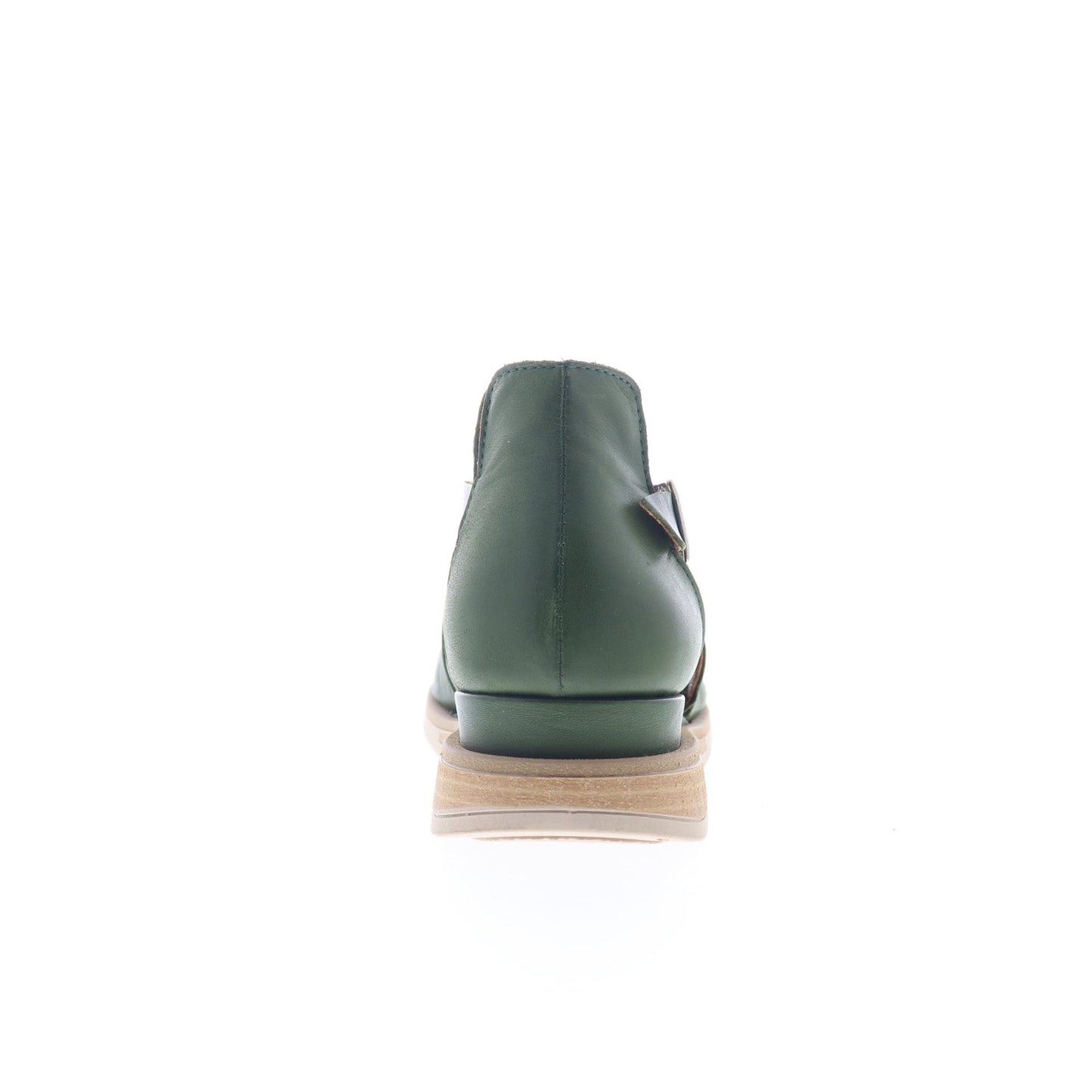 Miz Mooz Cara Womens Green Leather Hook & Loop Strap Sandals Shoes