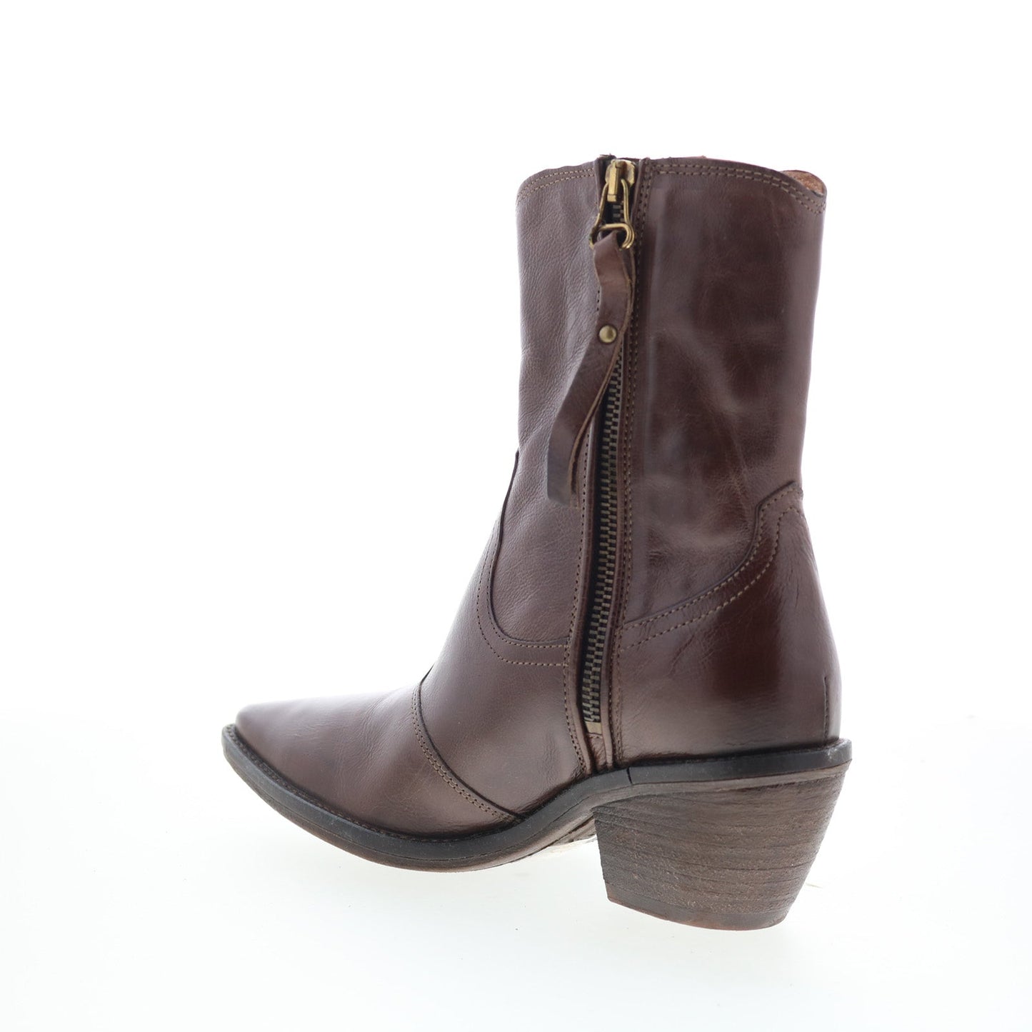 A.S. 98 Charlie Womens Brown Leather Zipper Ankle & Booties Boots