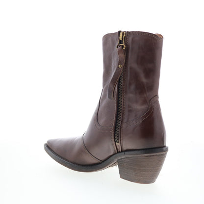 A.S. 98 Charlie Womens Brown Leather Zipper Ankle & Booties Boots