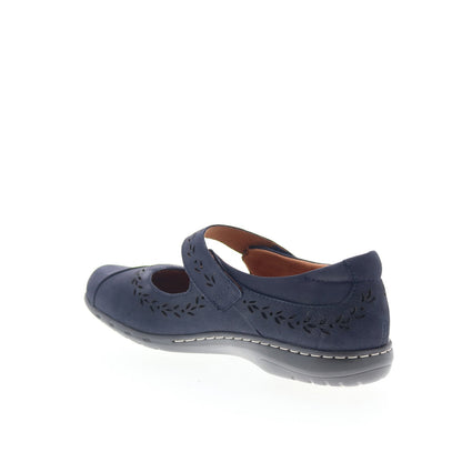 Cobb Hill Perry CHPERRY Womens Blue Suede Strap Mary Jane Flats Shoes