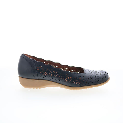 Cobb Hill Rory CHRORY Womens Black Leather Slip On Ballet Flats Shoes