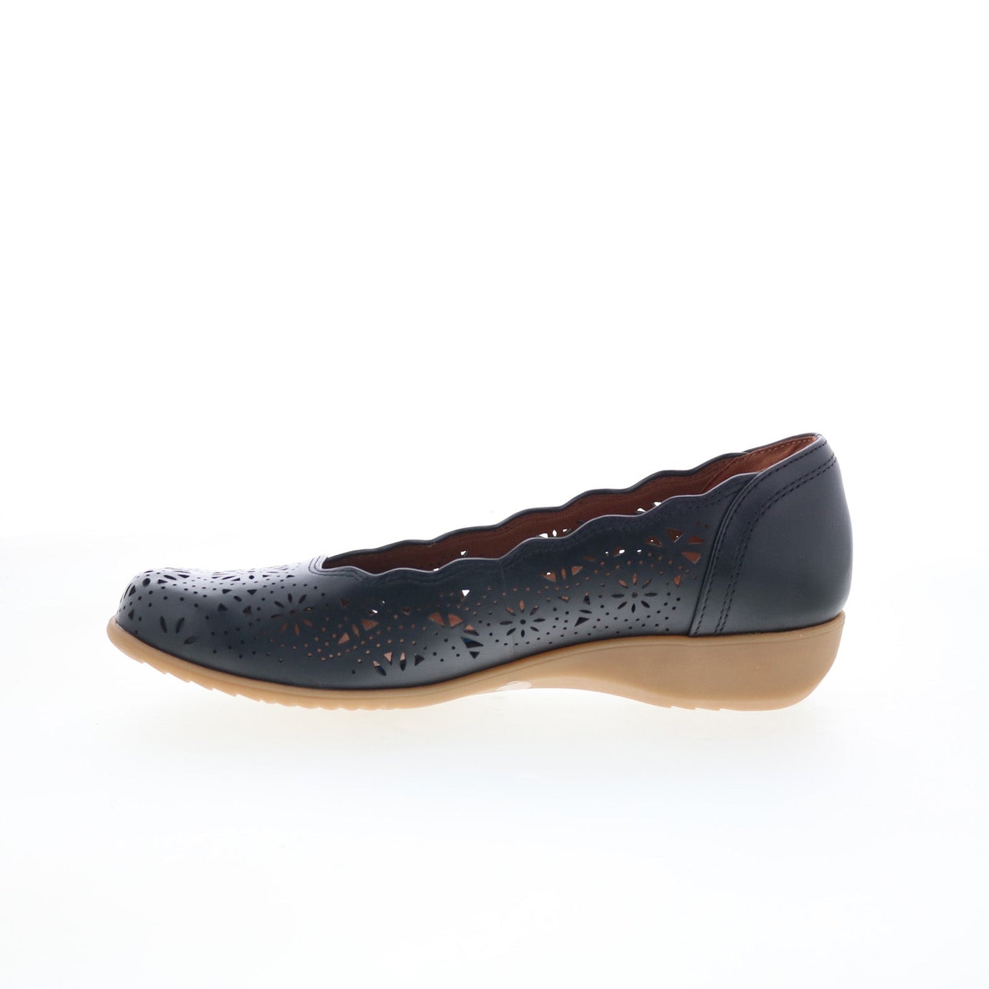 Cobb Hill Rory CHRORY Womens Black Wide Leather Slip On Ballet Flats Shoes
