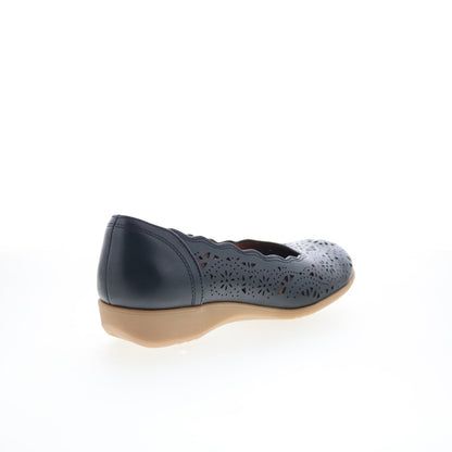 Cobb Hill Rory CHRORY Womens Black Wide Leather Slip On Ballet Flats Shoes