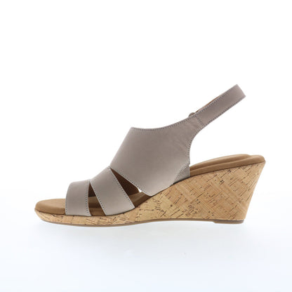 Rockport Briah Slingback CJ4800 Womens Beige Nubuck Slingback Sandals Shoes