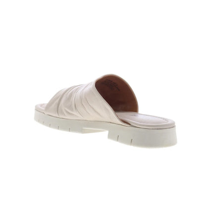 Miz Mooz Claribel Womens Beige Leather Slip On Slides Sandals Shoes