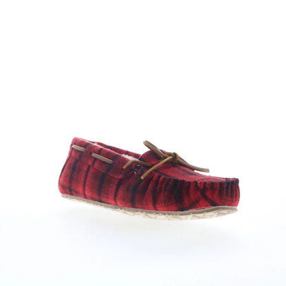 Minnetonka Comfy Moc 4000602 Womens Red Canvas Loafer Slippers Shoes