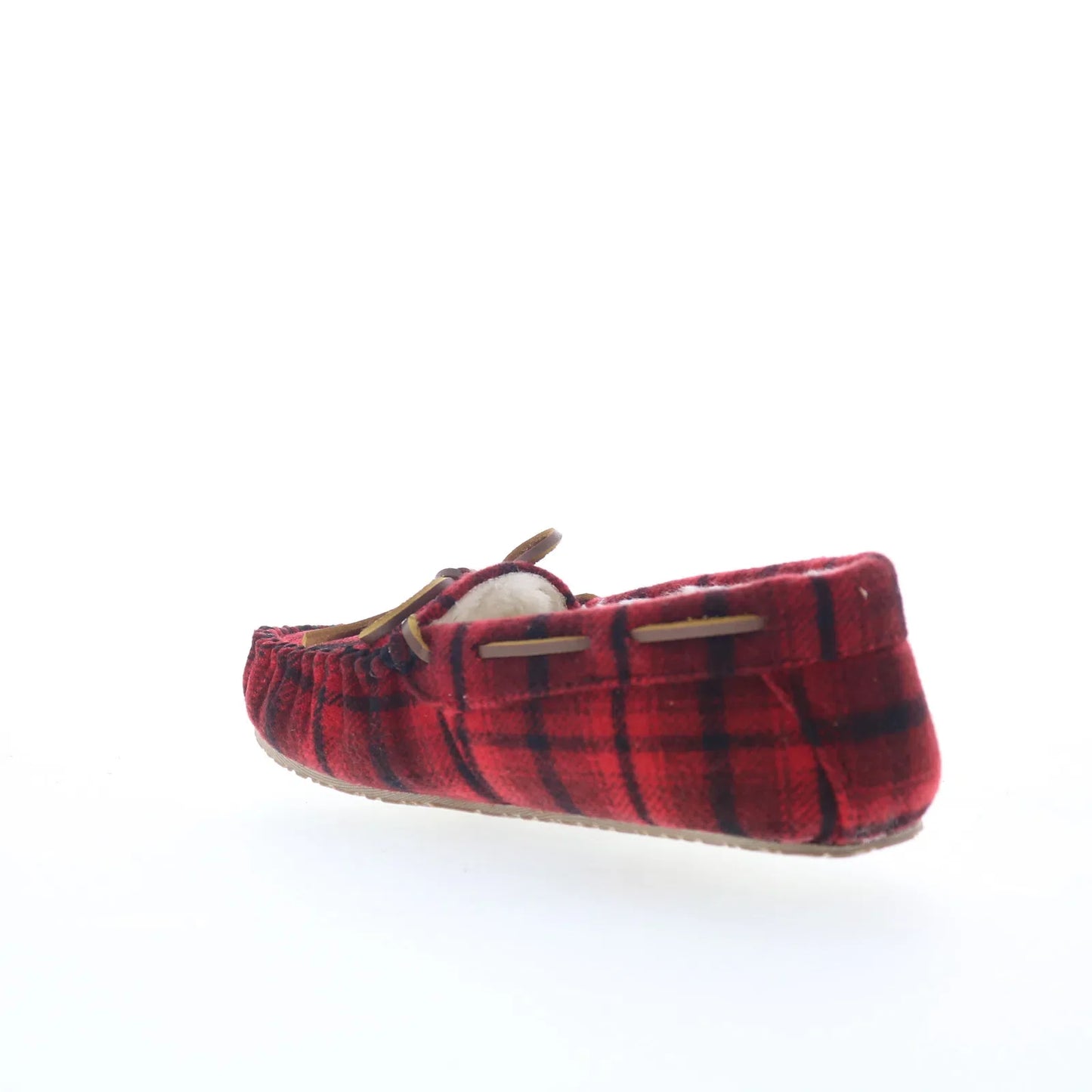 Minnetonka Comfy Moc 4000602 Womens Red Canvas Loafer Slippers Shoes
