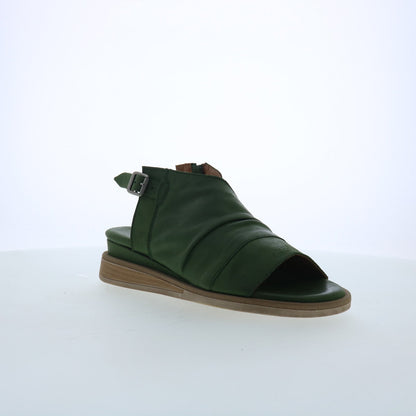 Miz Mooz Conor Womens Green Leather Hook & Loop Slingback Sandals Shoes