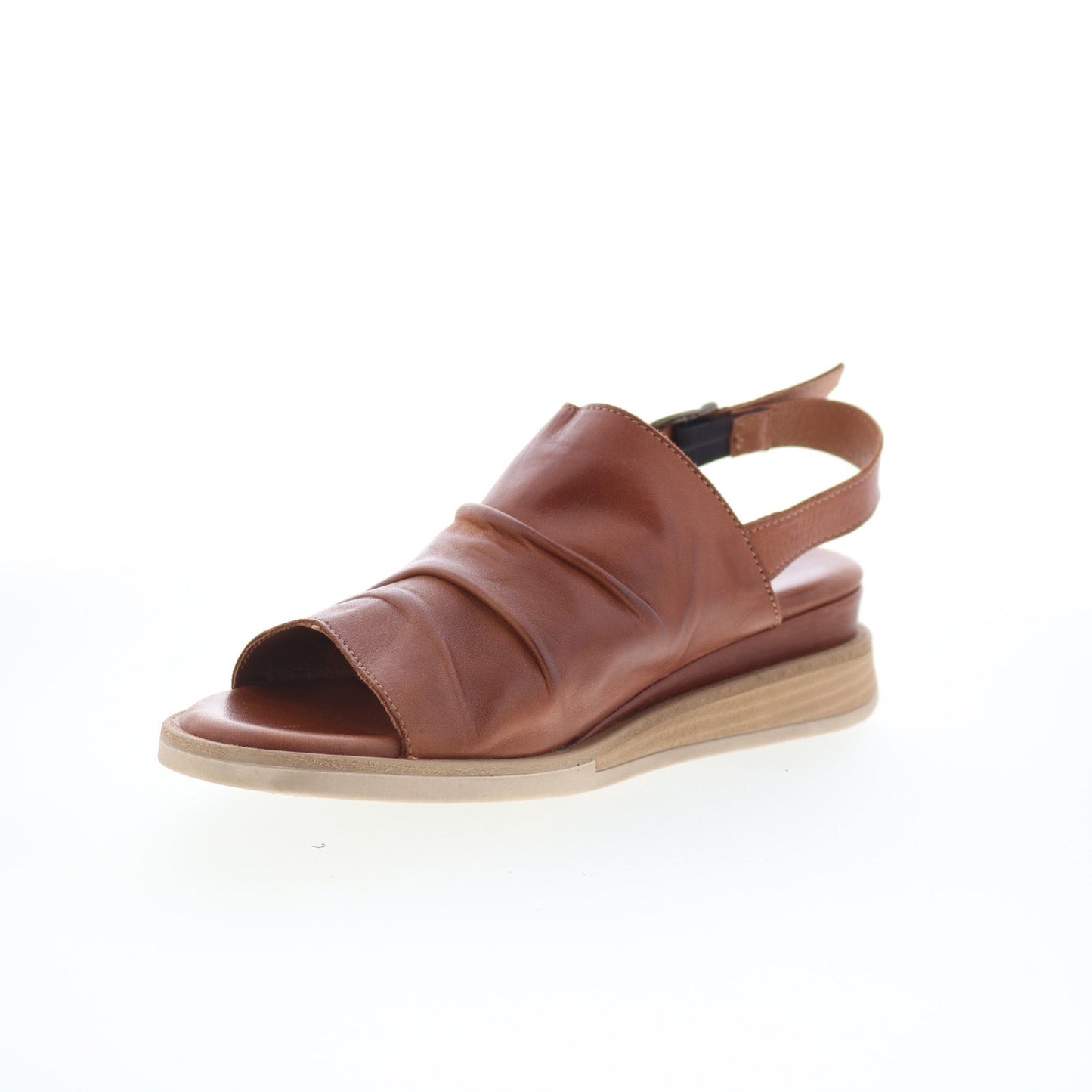 Miz Mooz Cornwall Womens Brown Leather Hook & Loop Strap Sandals Shoes