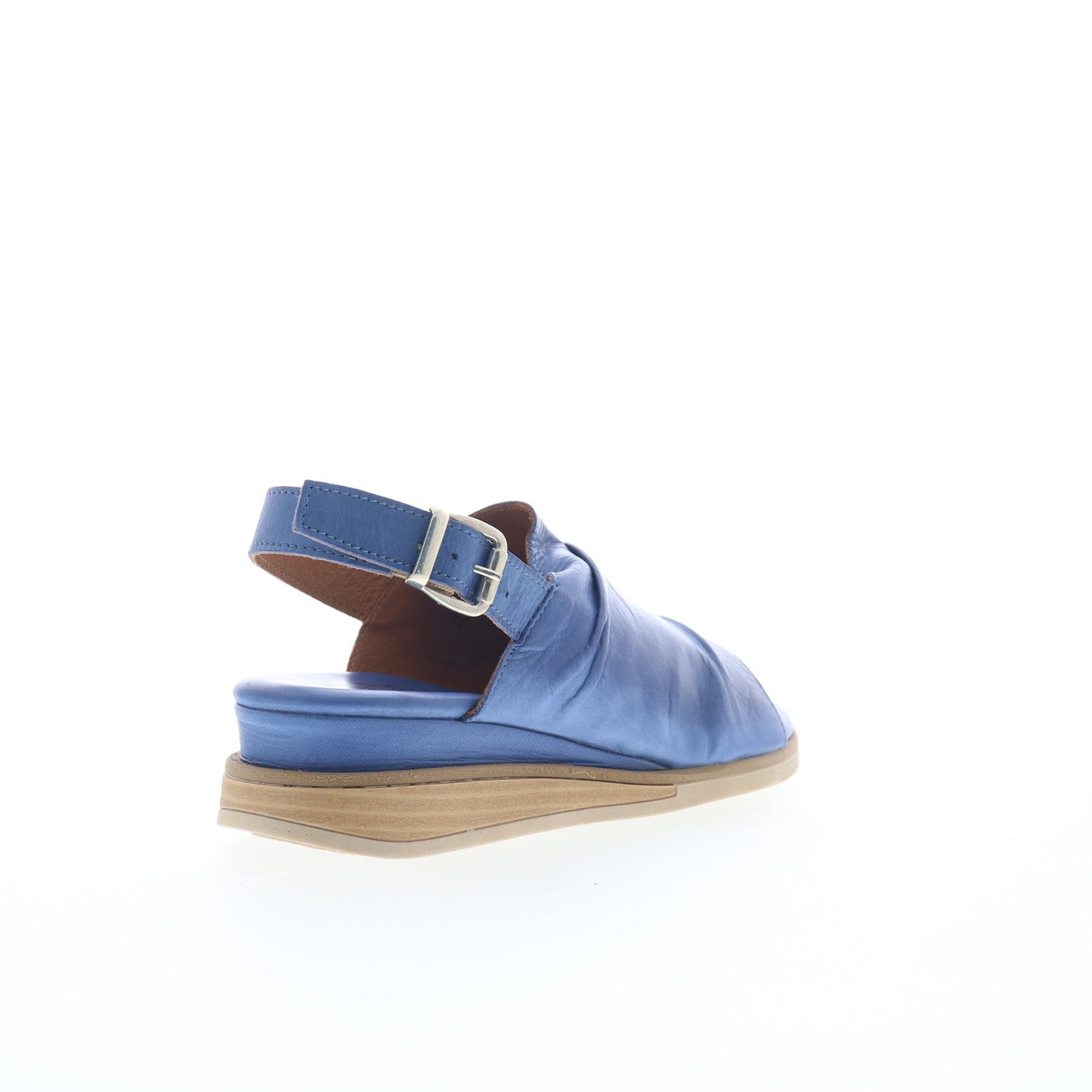 Miz Mooz Cornwall Womens Blue Leather Hook & Loop Strap Sandals Shoes