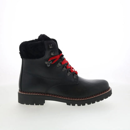 Pajar Cortina 48916 Womens Black Leather Lace Up Ankle & Booties Boots