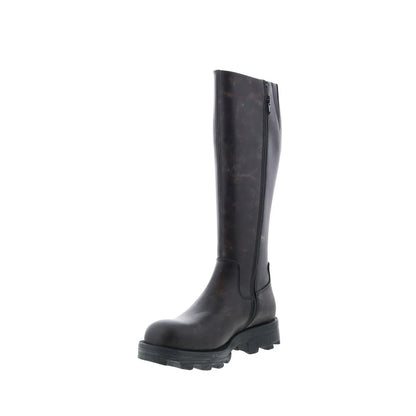 Diesel D-Hammer HB D W Womens Black Leather Zipper Knee High Boots