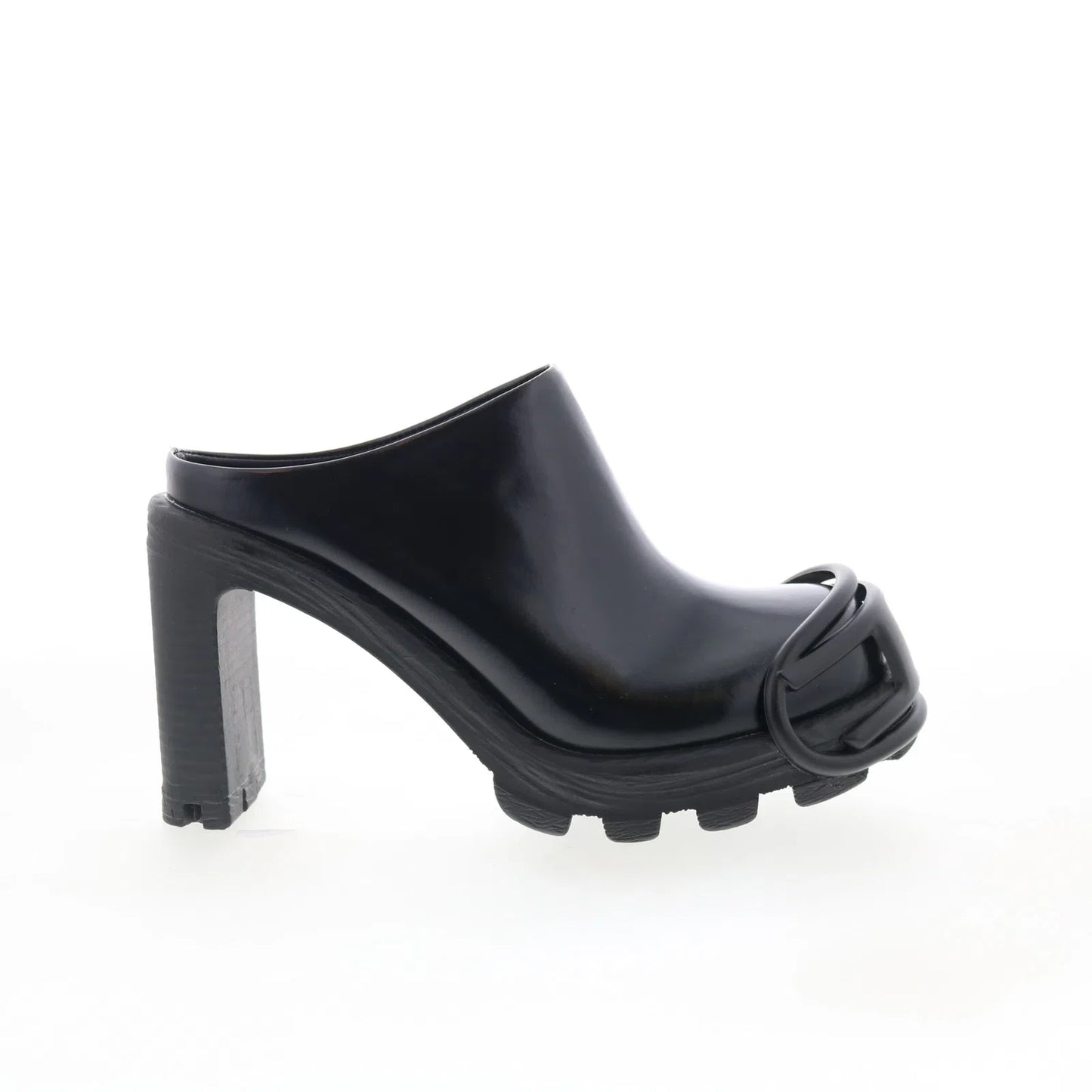 Diesel D-Hammer Ml D W Womens Black Leather Slip On Pumps Heels Shoes