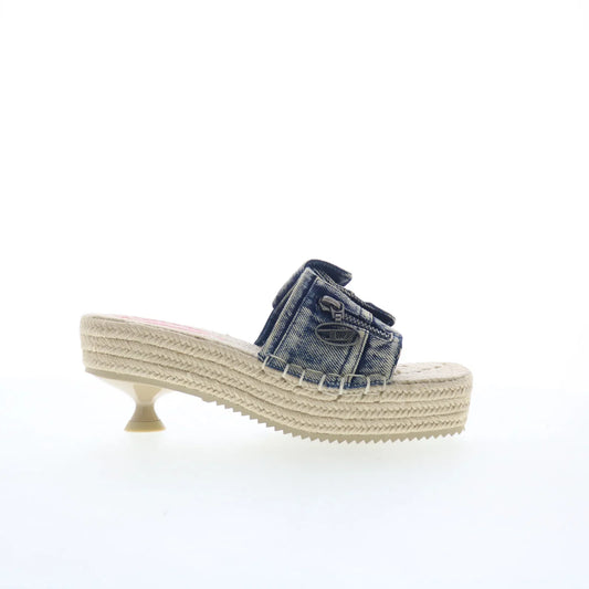 Diesel D-Ibiza 40 PCK Y03568-P8100-HA378 Womens Blue Heeled Sandals Shoes