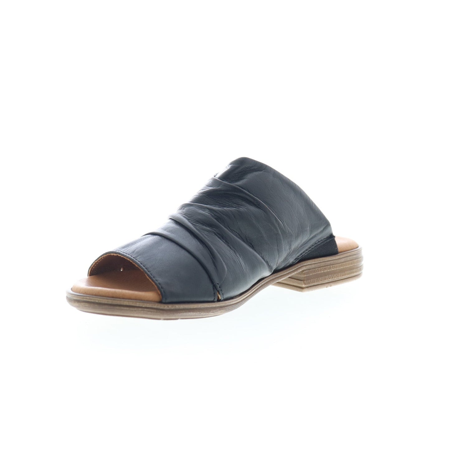 Miz Mooz Dandelion Womens Black Leather Slip On Slides Sandals Shoes