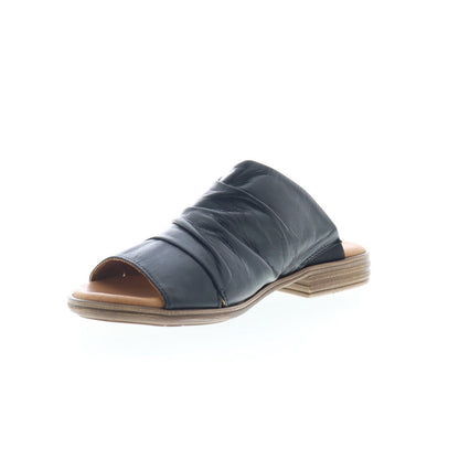 Miz Mooz Dandelion Womens Black Leather Slip On Slides Sandals Shoes