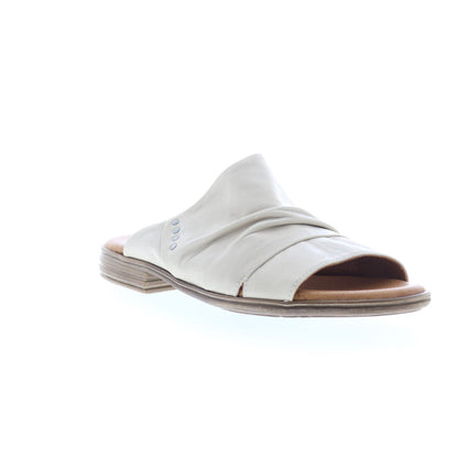 Miz Mooz Dandelion Womens Beige Leather Slip On Slides Sandals Shoes