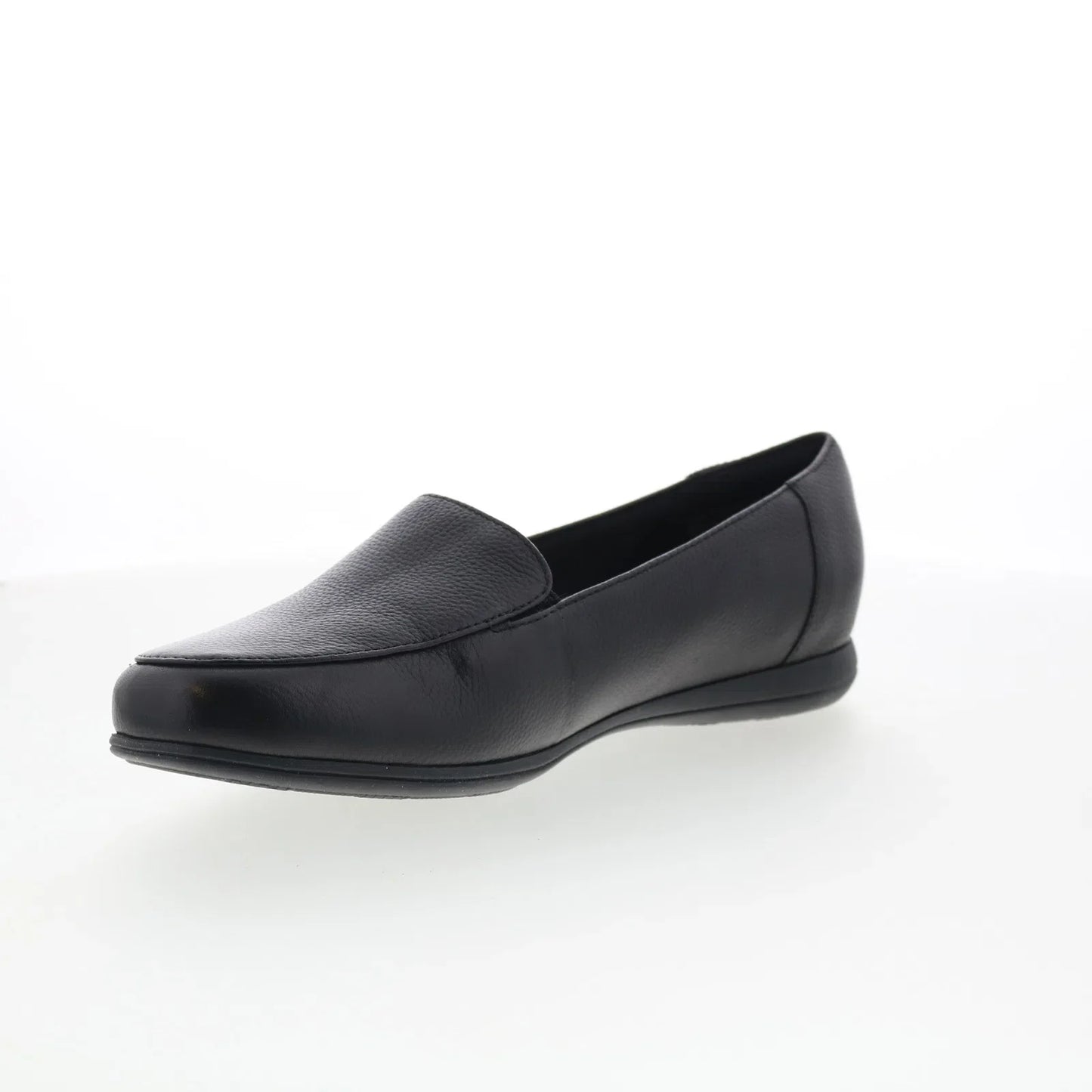 Trotters Deanna T2055-001 Womens Black Leather Slip On Loafer Flats Shoes