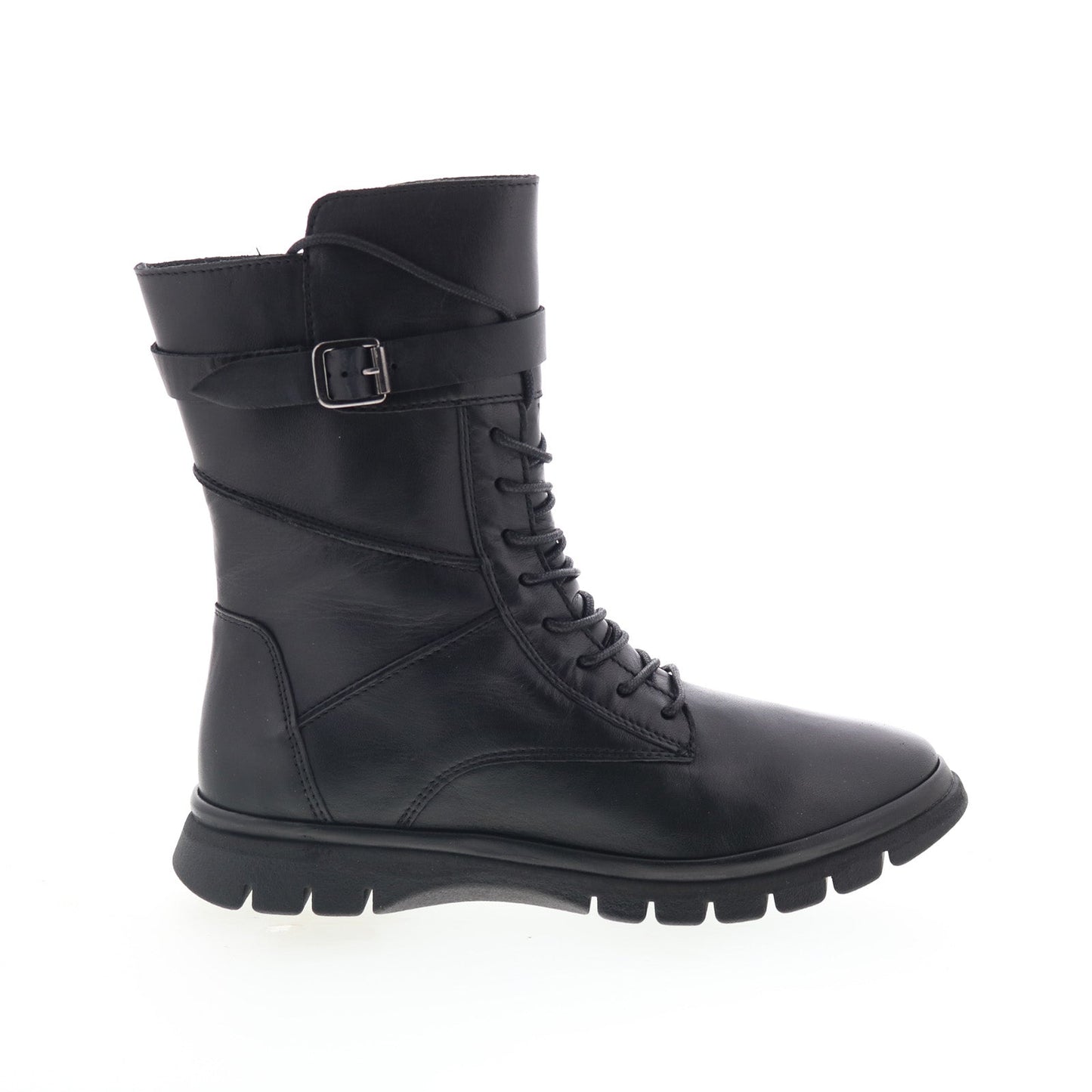 Miz Mooz Deklan Womens Black Leather Lace Up Casual Dress Boots