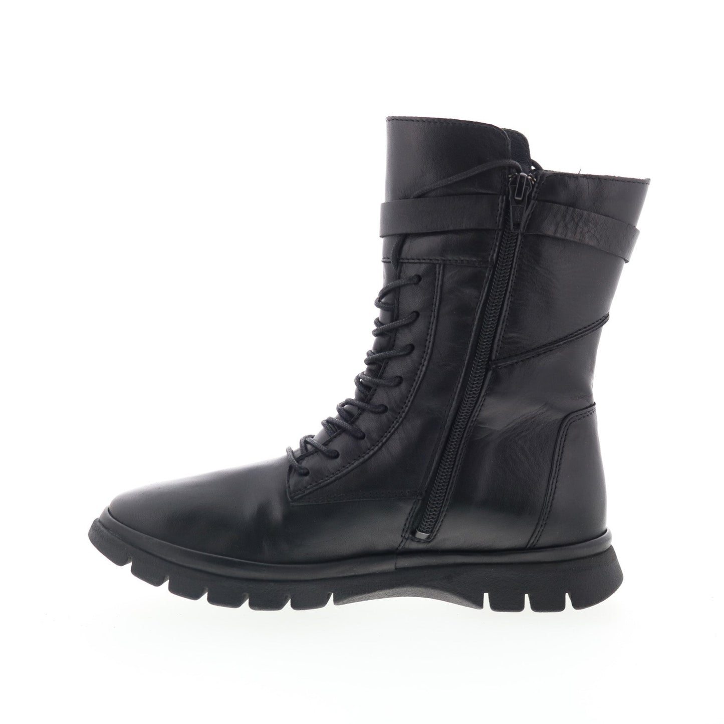 Miz Mooz Deklan Womens Black Leather Lace Up Casual Dress Boots
