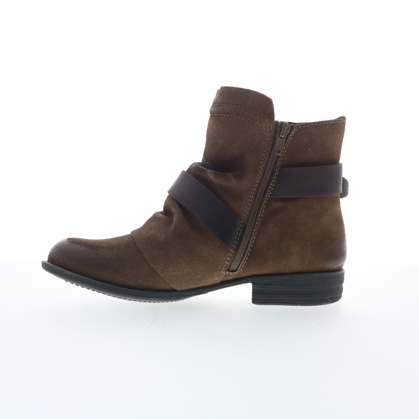 Miz Mooz Domenique Womens Brown Suede Zipper Ankle & Booties Boots
