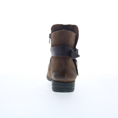Miz Mooz Domenique Womens Brown Suede Zipper Ankle & Booties Boots