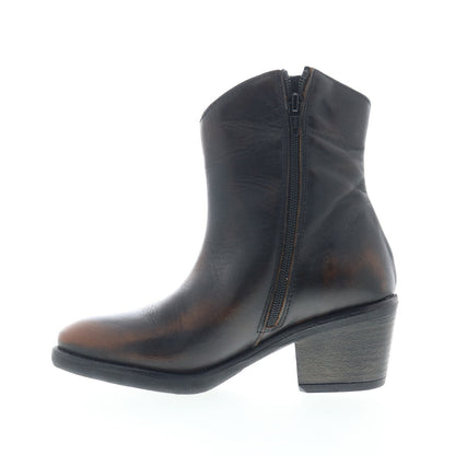 Miz Mooz Duarte Womens Black Leather Zipper Ankle & Booties Boots