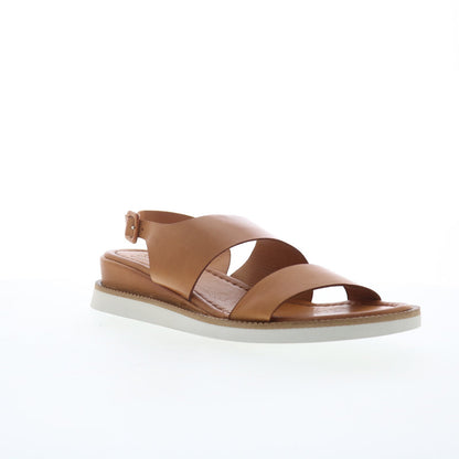 Miz Mooz Elliot Womens Brown Leather Hook & Loop Strap Sandals Shoes